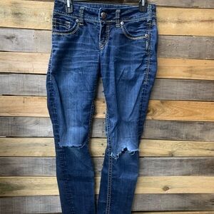 Womens Size W25/L29 Skinny Silver Jeans